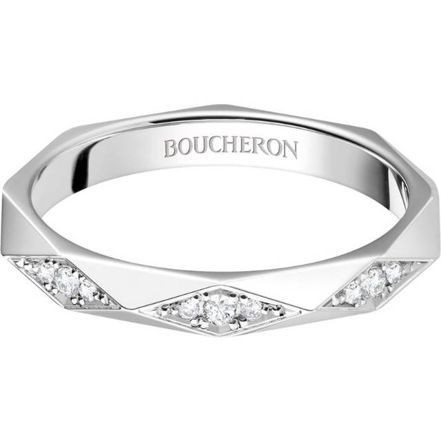 Boucheron Platinum and Diamond Facette Wedding Band - Silver - 50