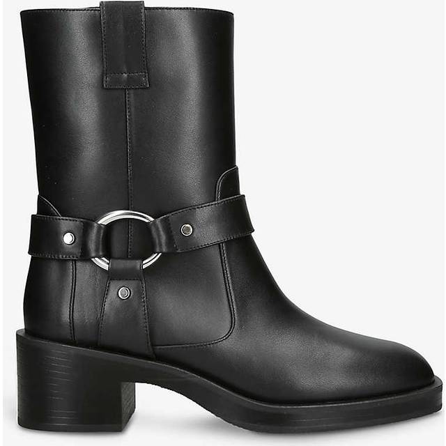 Stuart Weitzman Womens Black Jax Harness-strap Leather Ankle Boots Eur 38/5 Uk Women - BLACK
