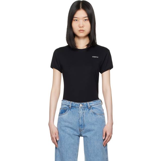 Coperni, T-Shirts, female, Black, S, Logo Slim Fit T-Shirt
