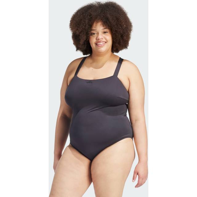 Adidas Adidas Iconisea Padded Premium X-back Baddräkt (plus Size) Baddräkter Black / White - 1X