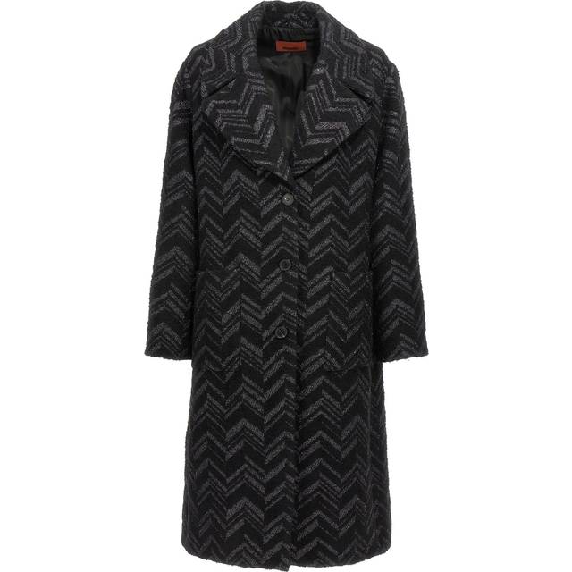 Missoni Zigzag lame coat - black (UK 10)