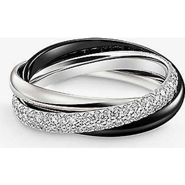 Cartier Womens White Gold Trinity Small 18ct White-gold, Ceramic and 0.46ct Brilliant-cut Diamond Ring 54mm - WHITE GOLD