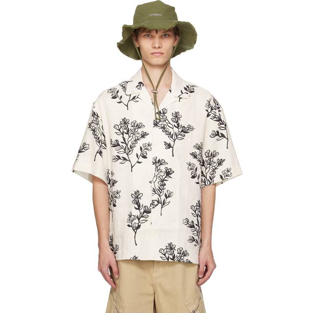 JACQUEMUS Off-White La Casa 'La chemise Jean' Shirt - 1HN PRINT BLACK - IT 46
