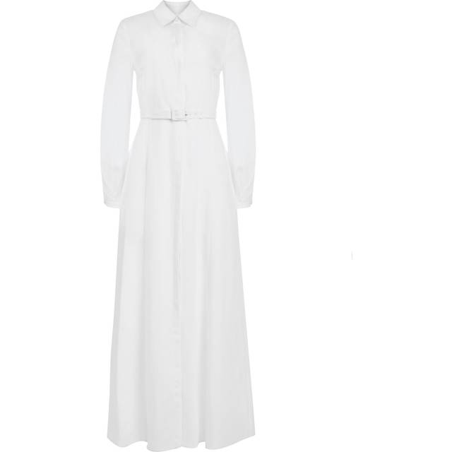 Breton Shirtdress with Slip in Ivory Aloe Linen