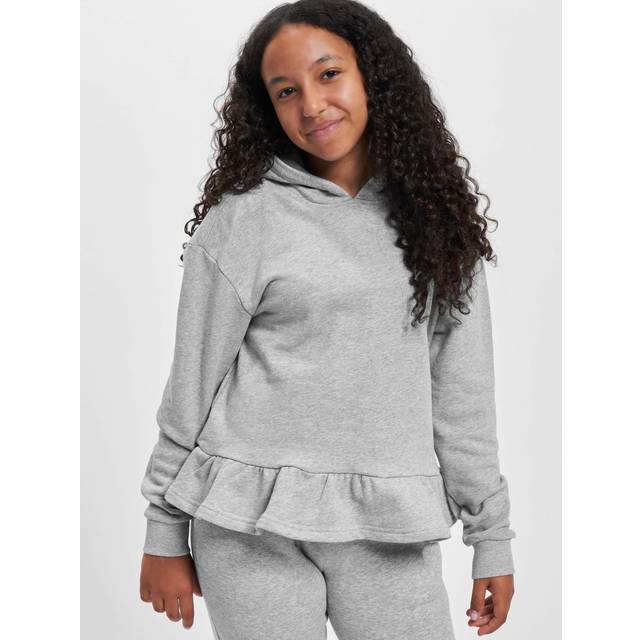 Urban Classics Kids UC Girls Organic Volants Hoody Gray / 146/152 Huvtröja