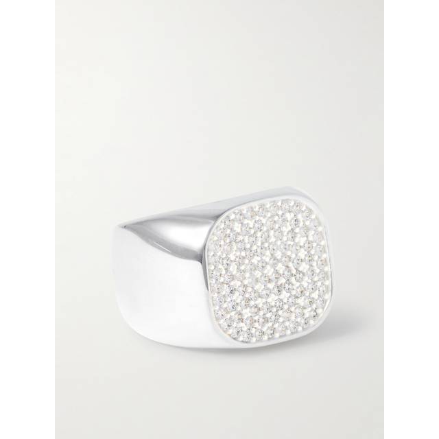 Hatton Labs - Galilei Silver Cubic Zirconia Signet Ring - Men - Silver - 9.5