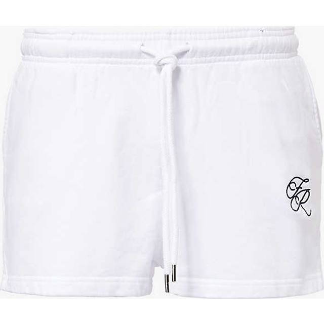 4th & Reckless Womens White Leone Brand-embroidered Cotton-jersey Shorts S - WHITE