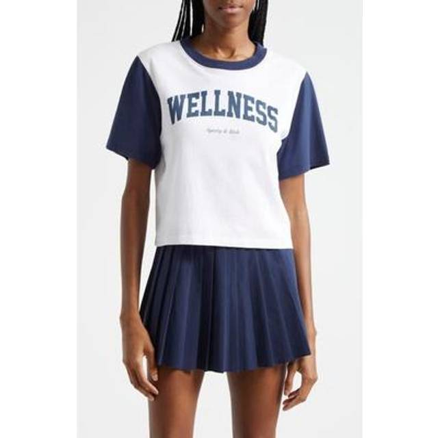 Sporty & Rich Womens White Wellness Short-sleeved Cotton-jersey T-shirt Xs - WHITE
