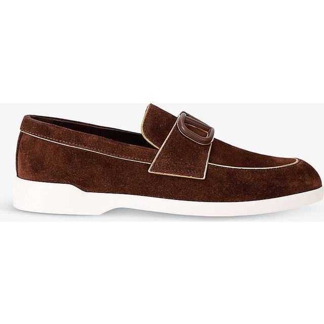 Valentino Garavani Womens Dark Brown Leisure Flows Suede Loafers Eur 39 / 6 Uk Women