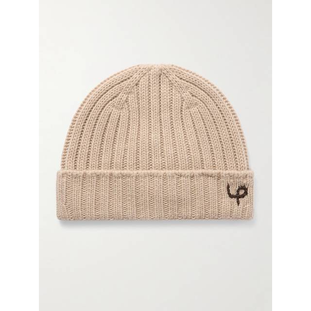 Loro Piana - Logo-Embroidered Ribbed Cashmere Beanie - Men - Neutrals