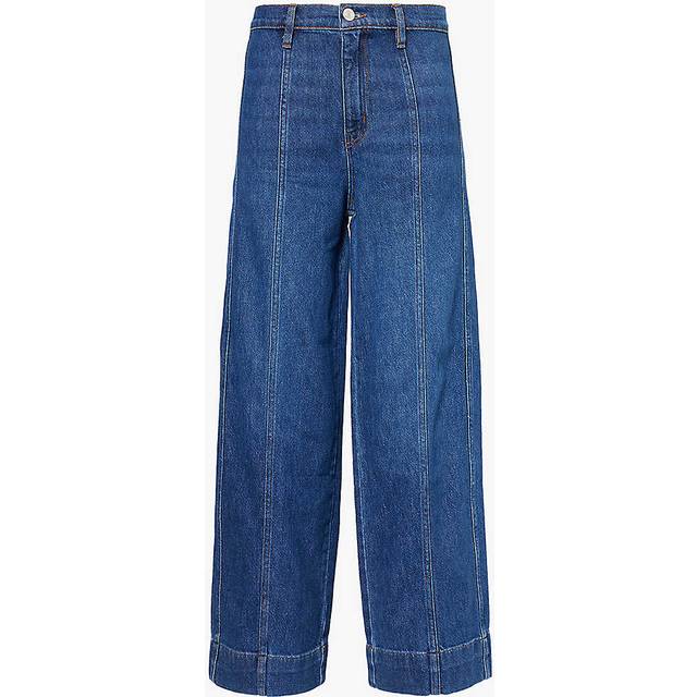 Frame Womens Etta the Seamed Wide-leg High-rise Cropped Jeans 29