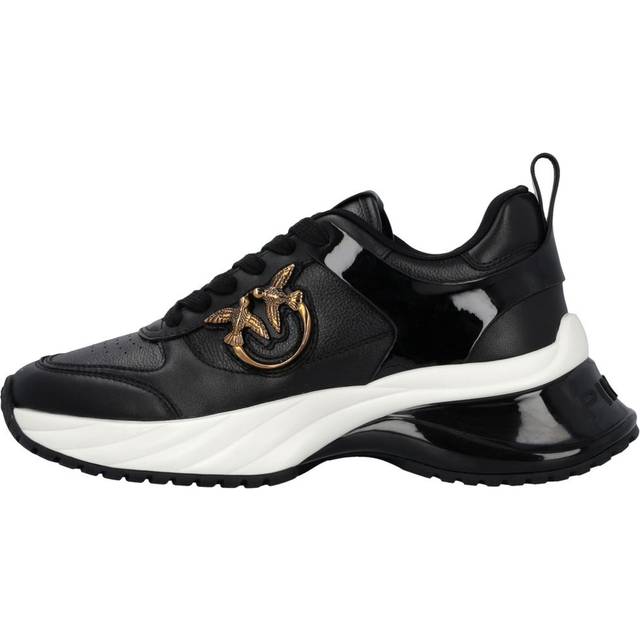Pinko, Sneakers Ariel effet cuir avec détails finition miroir, Noir limousine, 39