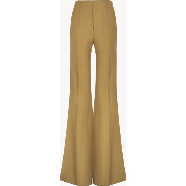 CHLOÉ Flared trousers in cotton drill Gold Size 6 100% Cotton
