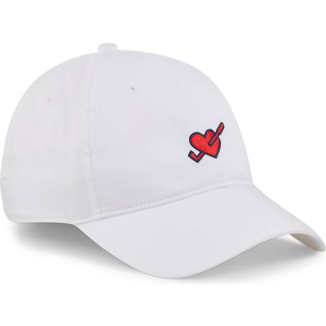 Puma - Vit unconstructed Keps - Love Golf Dad Cap White Glow/Strong Red Dad Cap @ Hatstore