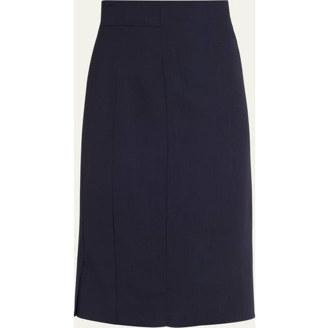 Wool-Blend Knee-Length Pencil Skirt - NAVY - 12
