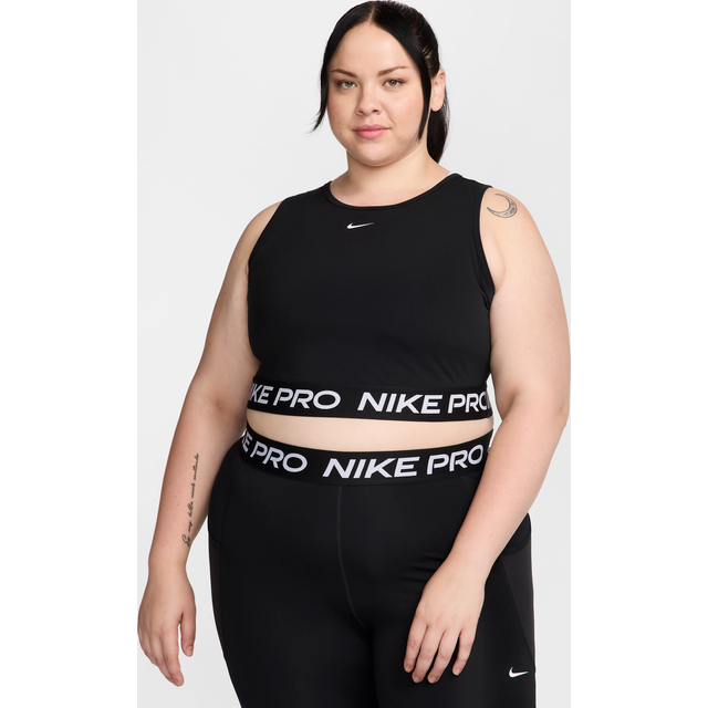 Nike Pro Women's Dri-FIT Cropped Tank Top - Black - Polyester/Elastane - 2X