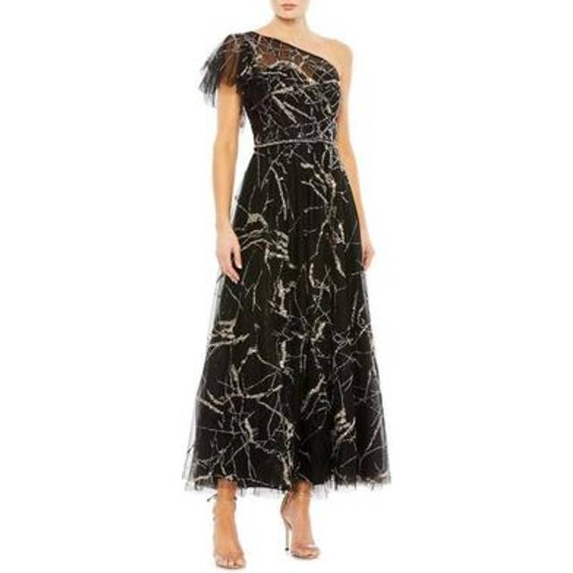 Mac Duggal Two Tone One Shoulder A Line Dress