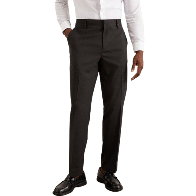 Mens Charcoal Tailored Fit Essential Suit Trousers