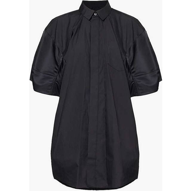 sacai Black Shirt Minidress - 001 Black - 2