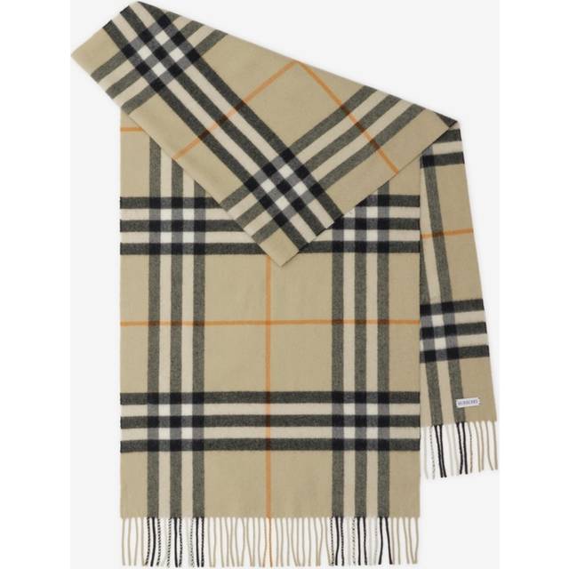 Burberry Wide Check Cashmere Scarf - Light Sage - One Size