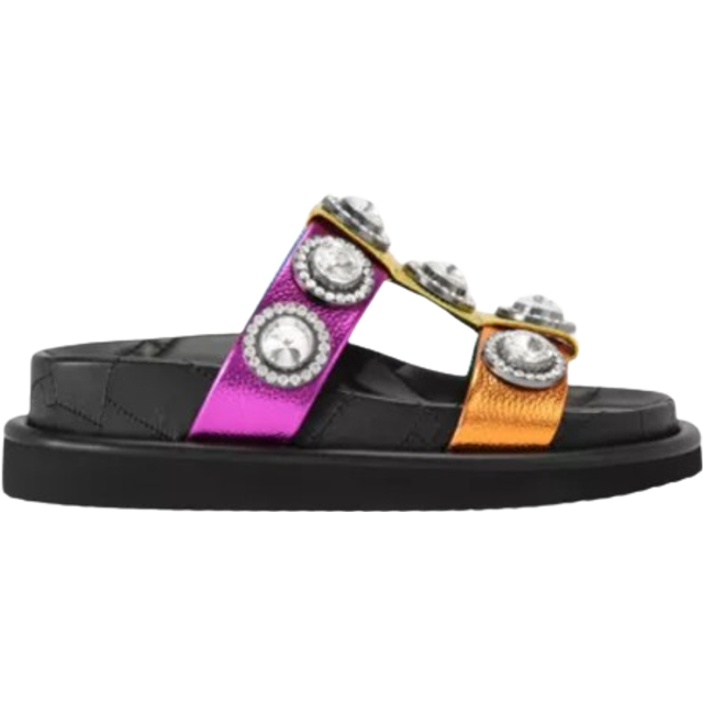 Orson Crystal-Embellished Sandals - MULTI - Taking inspiration from its vibrant London surroundings, Kurt Geiger London delivers a collection of lively trainers, heels and more with playful and lively style intentions.