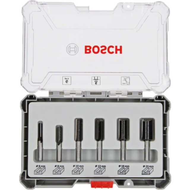 Bosch Professional 6 delar Notfrässats (för trä, för fräsar med 6 mm skaft)