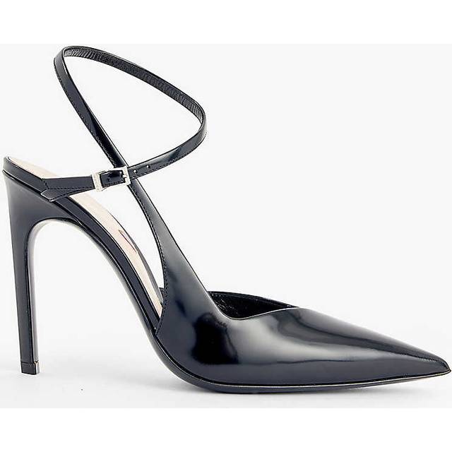Gucci Womens Nero Alma Love Leather Slingback Heels Eur 38/5 Uk Women - NERO