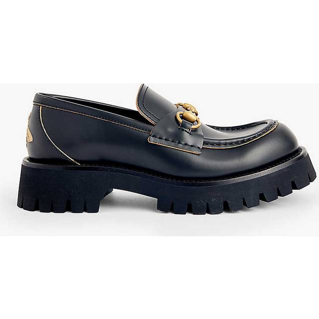 Gucci Womens Nero Harald Horsebit-embellished Leather Loafers Eur 37 / 4 Uk Women - NERO