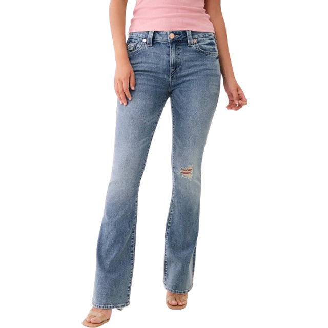 Becca Mid Rise Boot Cut Flap W Peak Spot (28) - Blå (28)