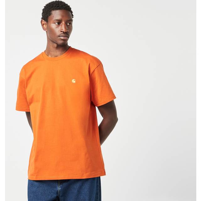 Carhartt WIP S/S Chase T-Shirt Turmeric Men - T-shirts Carhartt WIP - Orange - I026391_2GP_XX-XL - Size: XL (XL)