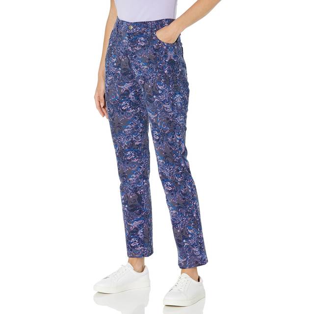 Gloria Vanderbilt Women's Amanda Classic High Rise Tapered Jean Petite  Graystone Roman Scrolls  4