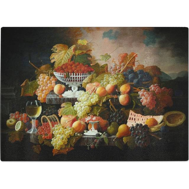 Still Life with Flowers and Fruit Vol.1 by Severin Roesen Chopping Board (0.4cm H x 20cm W x 28.5cm L)