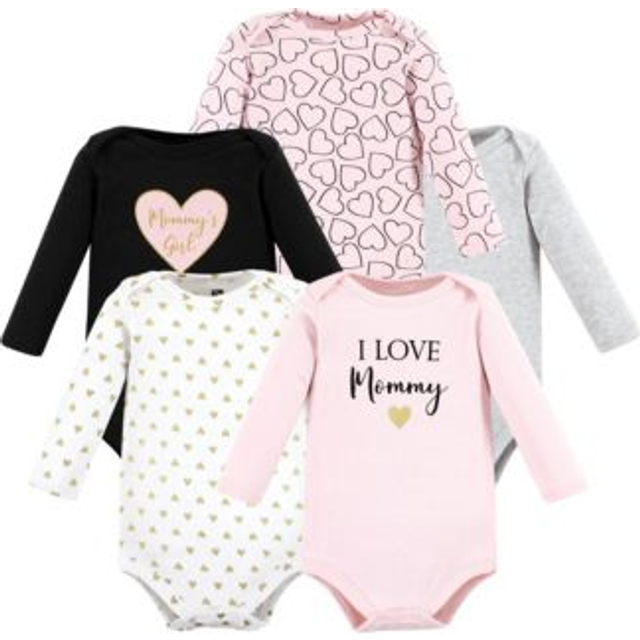 Hudson Baby Unisex Baby Cotton Long-Sleeve Bodysuits  Girl Mommy 5-Pack  Preemie