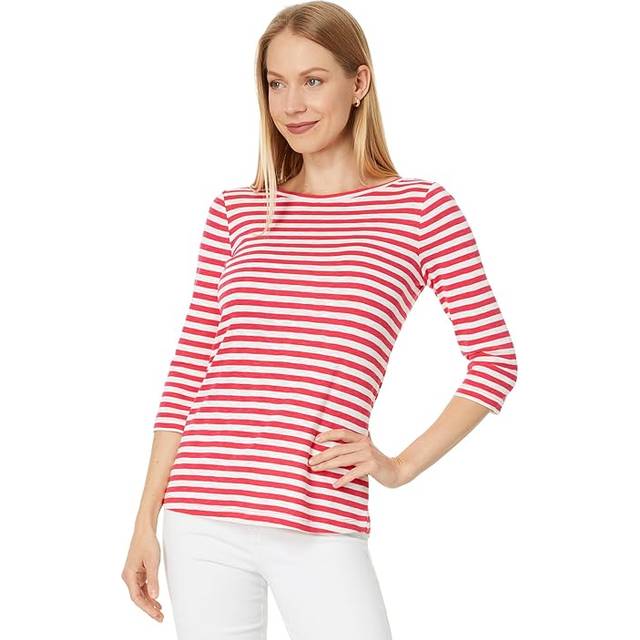 Nic+Zoe 3/4 Sleeve Stripe Boat T-Shirt