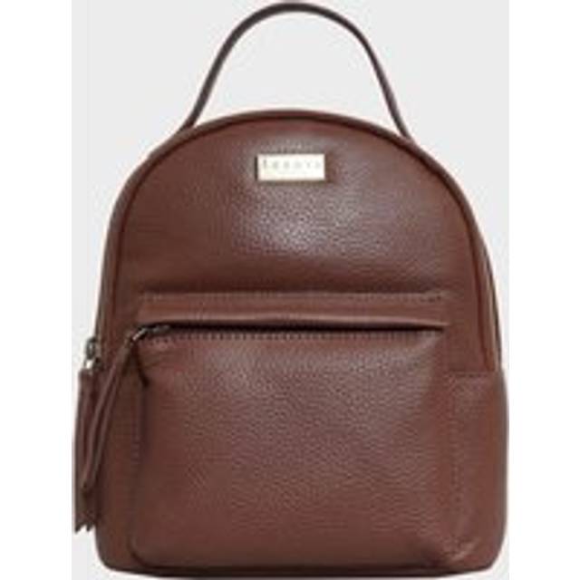 Betty' Zip Top Mini Pebble Grain Leather Backpack - Tan - One Size