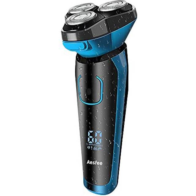 Electric Shavers for Men IPX7 Waterproof Wet and Dry, Mens Electric Razors Cordless Rechargeable Rotary Shaver with Pop-up Trimmer, LCD Display &