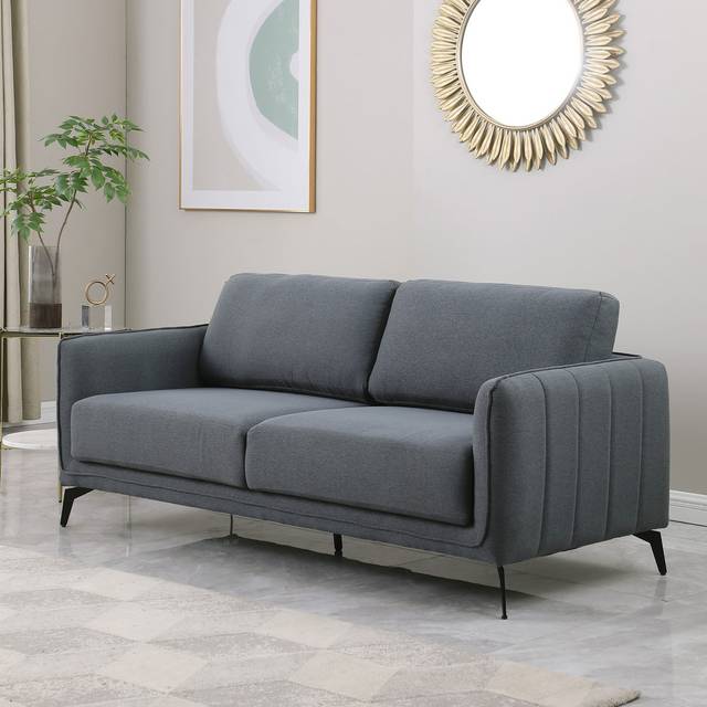 Oslo Modern Scandi Style Fabric Living Room 3 Seater Sofa - Dayanara Dark Grey Fabric (86cm H X 191cm W X 85cm D)