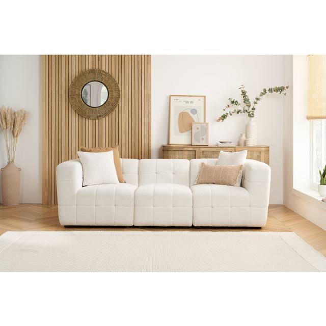 Birlea Milo 3 Seater Sofa - White, White