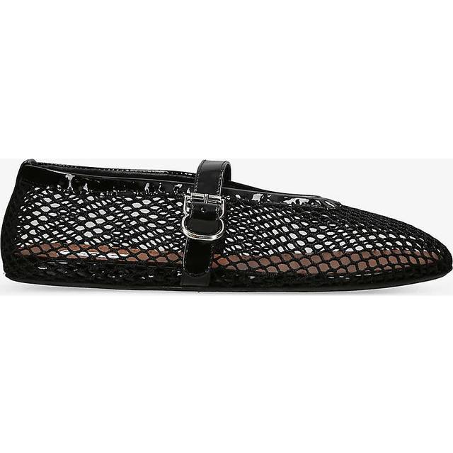 Azzedine Alaia Womens Black Rhinestone-embellished Leather Ballet Flats Eur 41 / 8 Uk Women - BLACK
