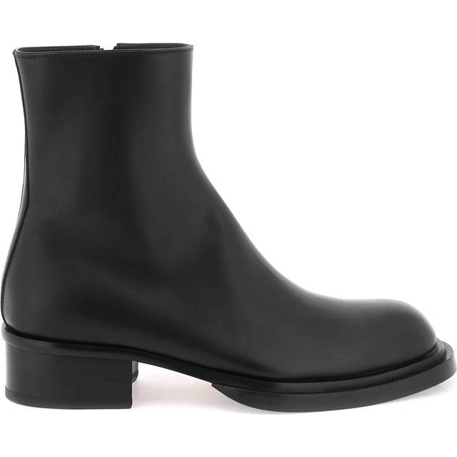 McQueen Stack ankle boots in leather - Black - 43