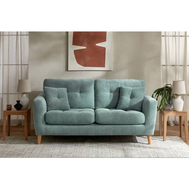 Duck Egg Fabric Sofas - 3 Seater Sofa - Eton Range - Oak Furnitureland