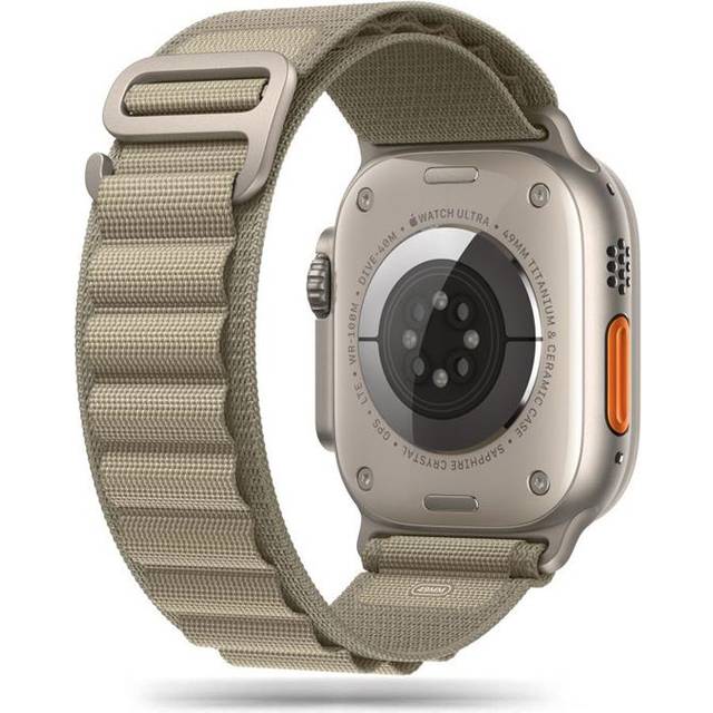 Apple Watch Series Ultra 2/Ultra/10/9/8/SE (2022)/7/SE/6/5/4/3/2/1 Tech-Protect Nylon Pro Armband - 49mm/46mm/45mm/44mm/42mm - Titan / Oliv