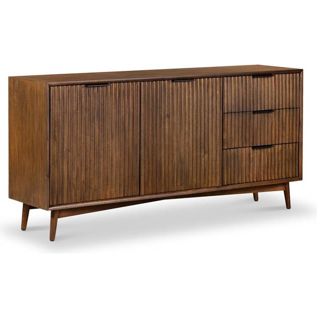 Oskar Walnut Stain Small 3 Drawer Sideboard Cabinet | Roseland
