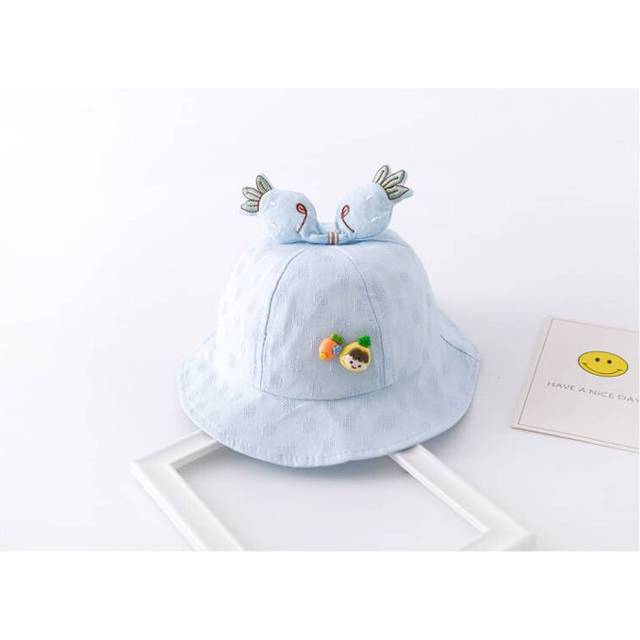 (Blue) Cute Girls Bucket Hat Baby Sun Fisherman Fashion Simple And Versatile Cartoon