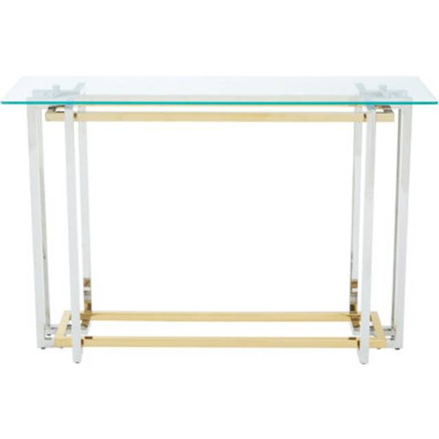Glass Top Console Table, Gold and Silver Luxury Console Table, Modern Style Console Table with Glass Top - One Size