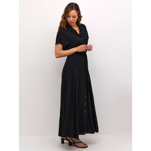 Soaked in Luxury Zaya Belted Maxi Shirt Dress - Black