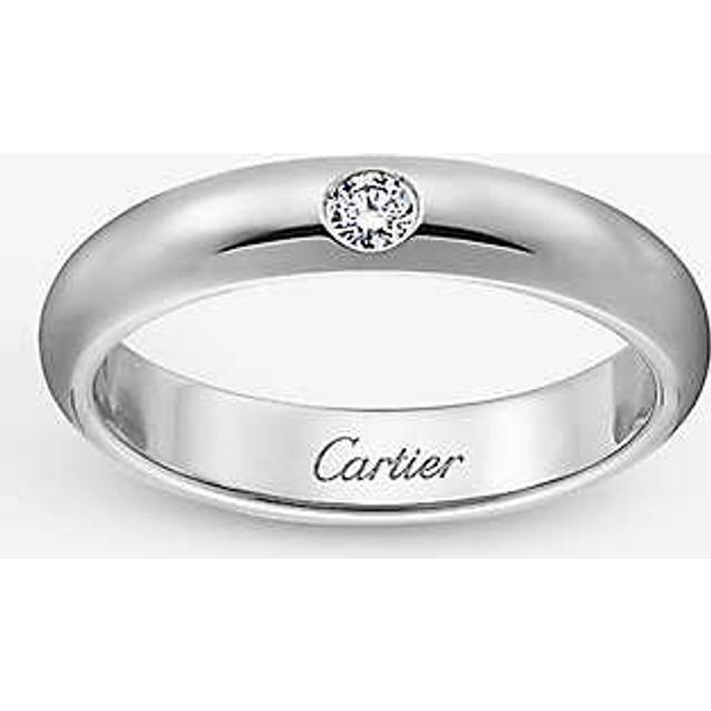 Cartier Womens Platinum 1895 and 0.01ct Diamond Wedding Band 52mm - PLATINUM