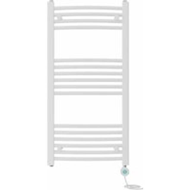 NRG - Pre-filled Electric Curved Heated Towel Rail Radiator Thermostatic 1000x500mm White