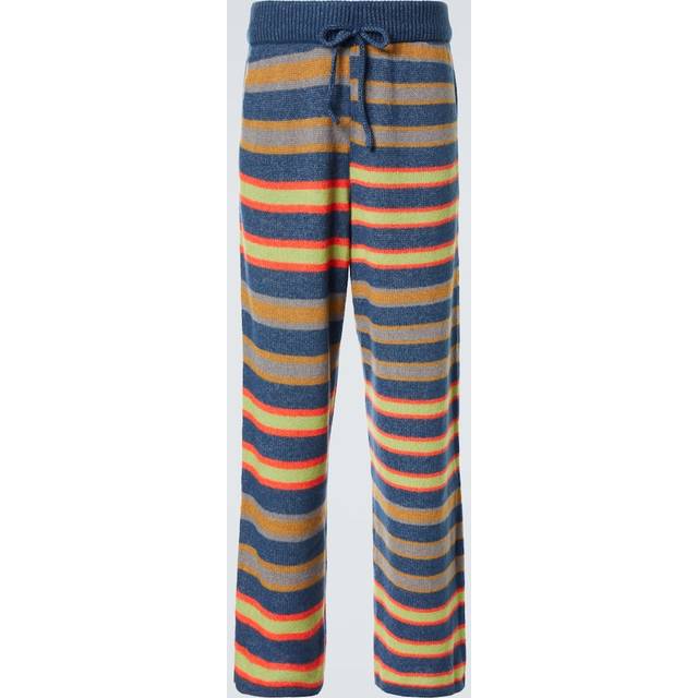 The Elder Statesman Leo striped cashmere and cotton pants - multicoloured (UK 28)