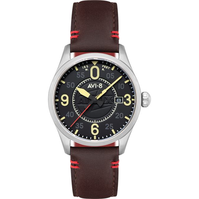 AVI-8 Spitfire Smith Automatic Airfix Edition Granite Black Dial AV-4090-08 Men&#39;s Watch